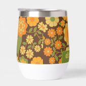 Trendy Retro Floral Pattern mit Namensblock (Rechts)