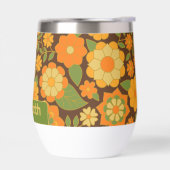 Trendy Retro Floral Pattern mit Namensblock (Links)