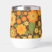 Trendy Retro Floral Pattern mit Namensblock (Rückseite)