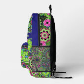 Trendy Retro Floral Pattern mit Namensblock Bedruckter Rucksack (Rechts)