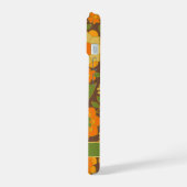 Trendy Retro Floral Pattern mit Namensblock iPhone 15 Hülle (Linke Seite)