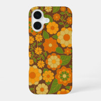 Trendy Retro Floral Pattern mit Namensblock