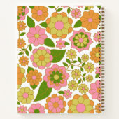 Trendy Retro Floral Pattern mit Namensblock Notizblock (Rückseite)