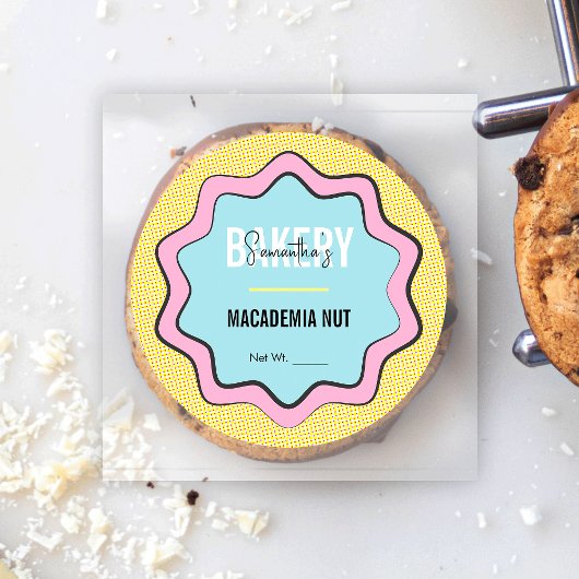 Trendy Retro Giro Catering Bäckerei Label Runder Aufkleber