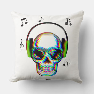 Trendy Retro glitzernder Musikkapsel mit Kopfhörer Kissen
