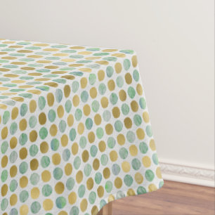 Trendy Retro Gold Aquamarin Dot Muster Tischdecke