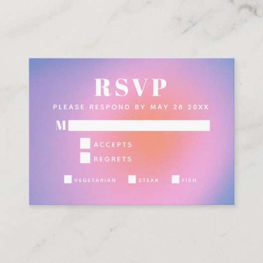 Trendy Retro Gradient Pink und Lila UAWG Begleitkarte (Vorderseite)