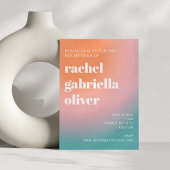 Trendy Retro Gradient Türkis Pink Bat Mitzvah Einladung