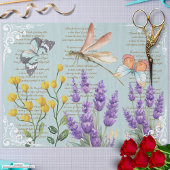 Trendy Retro Lavender Ephemera Filigree Blue Seidenpapier