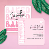 Trendy Retro Pink Bäckerei Konditor Koch Caterer Quadratische Visitenkarte