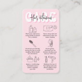 Trendy Retro Pink Girly Hair Extensions Aftercare Visitenkarte (Vorderseite)