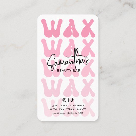 Trendy Retro Pink Moderner Salon Nachsorge Visitenkarte (Rückseite)