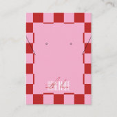 Trendy Retro Pink & Red Jewelry Label Display Visitenkarte (Vorderseite)