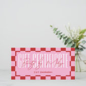 Trendy Retro Pink & Red Spa Salon Gift Certificate (Stehend Vorderseite)