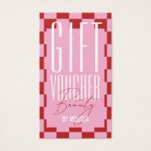 Trendy Retro Pink & Red Spa Salon Gift Voucher (Vorderseite)