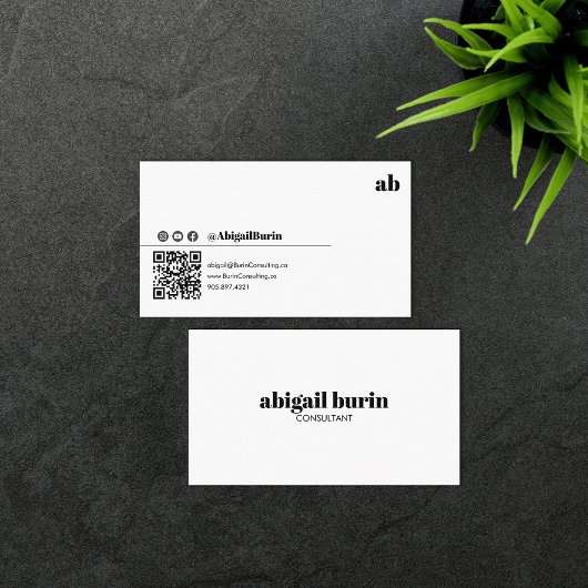 Trendy Retro QR Code Social Media Visitenkarte