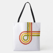 Trendy Retro Rainbow Stripes Tasche (Vorderseite)