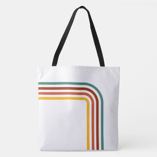 Trendy Retro Rainbow Stripes Tasche (Vorderseite)