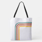 Trendy Retro Rainbow Stripes Tasche (Rückseite)