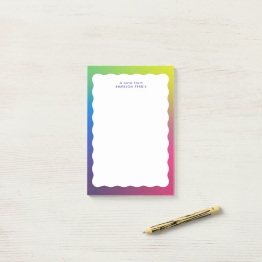 Trendy Retro-Rand farbenfroh Post-it Klebezettel (Auf Schreibtisch)