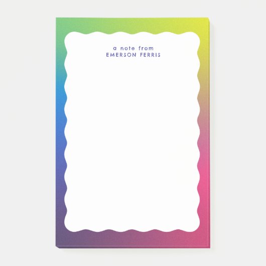 Trendy Retro-Rand farbenfroh Post-it Klebezettel (Vorderseite)