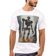 Trendy Retro Roboter Grafik-Abschlag