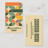 Trendy Retro Seventies Orange Yellow Green Visitenkarte (Vorne/Hinten)