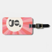 Trendy Retro-Sonnenburg minimale monogramm rosa Cr Gepäckanhänger (Vorderseite horizontal)