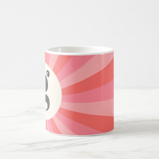 Trendy Retro-Sonnenburg minimale monogramm rosa Cr Kaffeetasse (Mittel)
