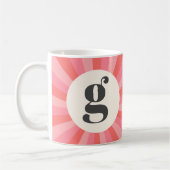 Trendy Retro-Sonnenburg minimale monogramm rosa Cr Kaffeetasse (Links)