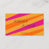 Trendy Retro Streifen 70er Orange Mustard Pink Visitenkarte (Vorderseite)