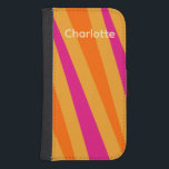 Trendy Retro Streifen Pink Orange Mustard Galaxy S4 Geldbeutel Hülle<br><div class="desc">Groovy 1970er Jahre Retro-Design. Abstrakte Streifen in Orange,  Rosa und Senfgelb. Personalisieren Sie diese stilvolle moderne Schrift Typografie.</div>