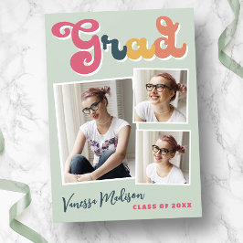 Trendy Retro Style Vintag Boho Colors Grad Foto Ankündigung