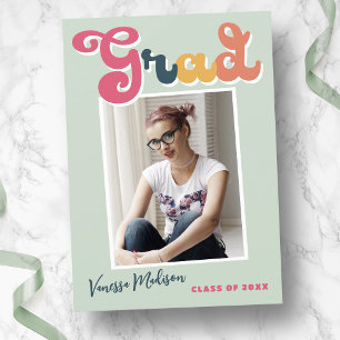 Trendy Retro Style Vintag Boho Colors Grad Foto Ankündigung