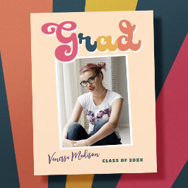 Trendy Retro Vintag Boho Grad Foto Ankündigung Postkarte