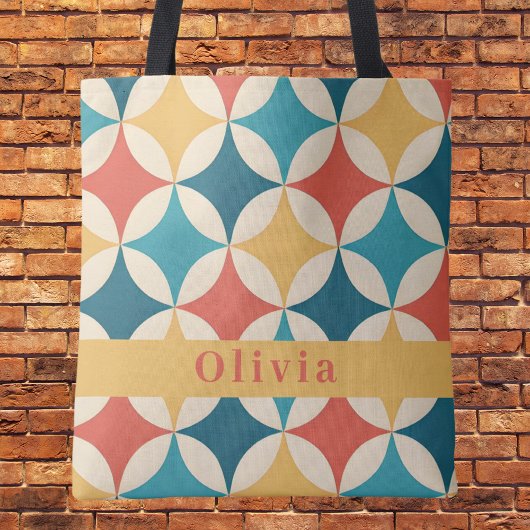 Trendy Retro Vintag Pattern Monogramm Tasche