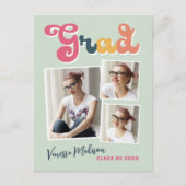 Trendy Retro Vintag Style Grad 3 FotoCollage Postkarte (Vorderseite)