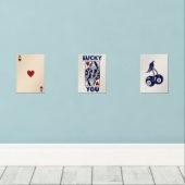 Trendy Retro Wall Art Set, Lucky You Poster Bilderwand Sets (Holzboden)