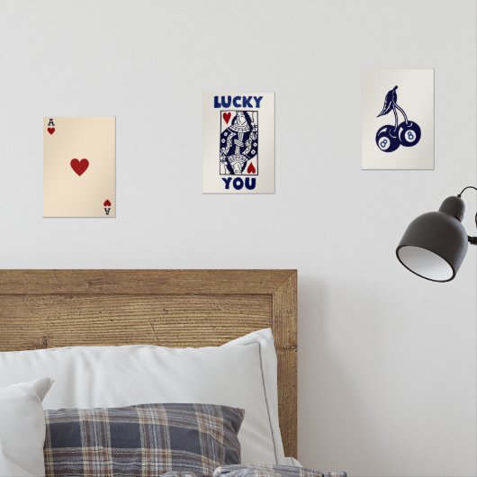 Trendy Retro Wall Art Set, Lucky You Poster Bilderwand Sets (Schlafzimmer)