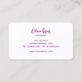 Trendy Retro Waves 70er 80er Pink Magenta Lila Visitenkarte (Rückseite)