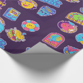 Trendy Retroaufkleber und Abzeichen-Säure-Sammelsy Geschenkpapier (Ecke)