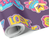 Trendy Retroaufkleber und Abzeichen-Säure-Sammelsy Geschenkpapier (Rolleneckpunkt)