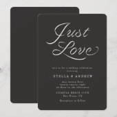 Trendy Ribbon Elegant Script Wedding Invitation Einladung (Vorne/Hinten)