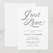 Trendy Ribbon Elegant Script Wedding Invitation Einladung (Vorne/Hinten)