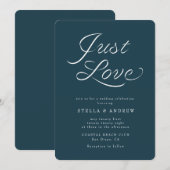 Trendy Ribbon Elegant Script Wedding Invitation Einladung (Vorne/Hinten)