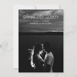 Trendy Ribbon Script Save the Date Card