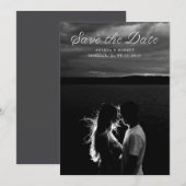 Trendy Ribbon Script Save the Date Card (Vorne/Hinten)