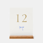 Trendy Ribbon Wedding Tischnummer Acrylschild (Vorderseite)