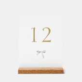 Trendy Ribbon White Wedding Tischnummer Acrylschild (Vorderseite)