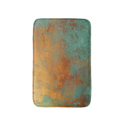 Trendy Rich Copper Patina Metallic Badematte (Vorderseite Vertikal)